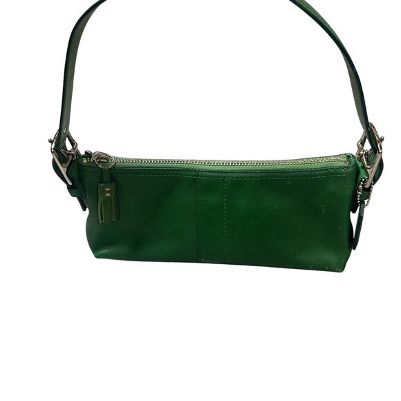 Coach Vintage Y2K Leather Green Hampton Baguette Shoulder Bag - Picture 4 of 7